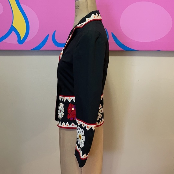 Moschino Cheap Chic Black Cotton Embroidered Blazer - Picture 11 of 17